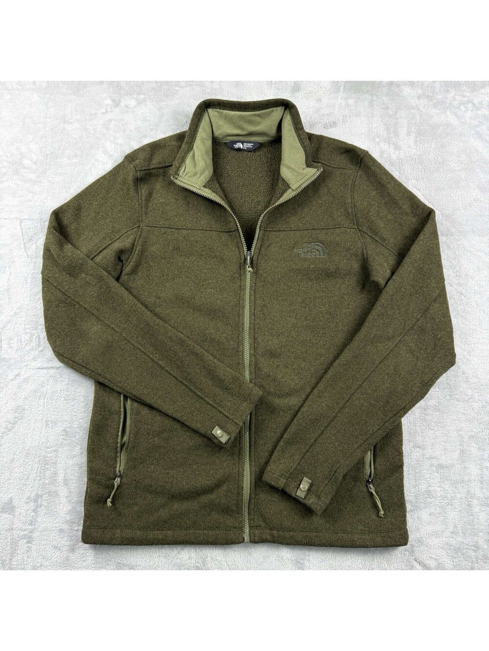 The North Face Men Tsillan Full Zip Fleece Jacket Olive Green M Gorpcore Layer